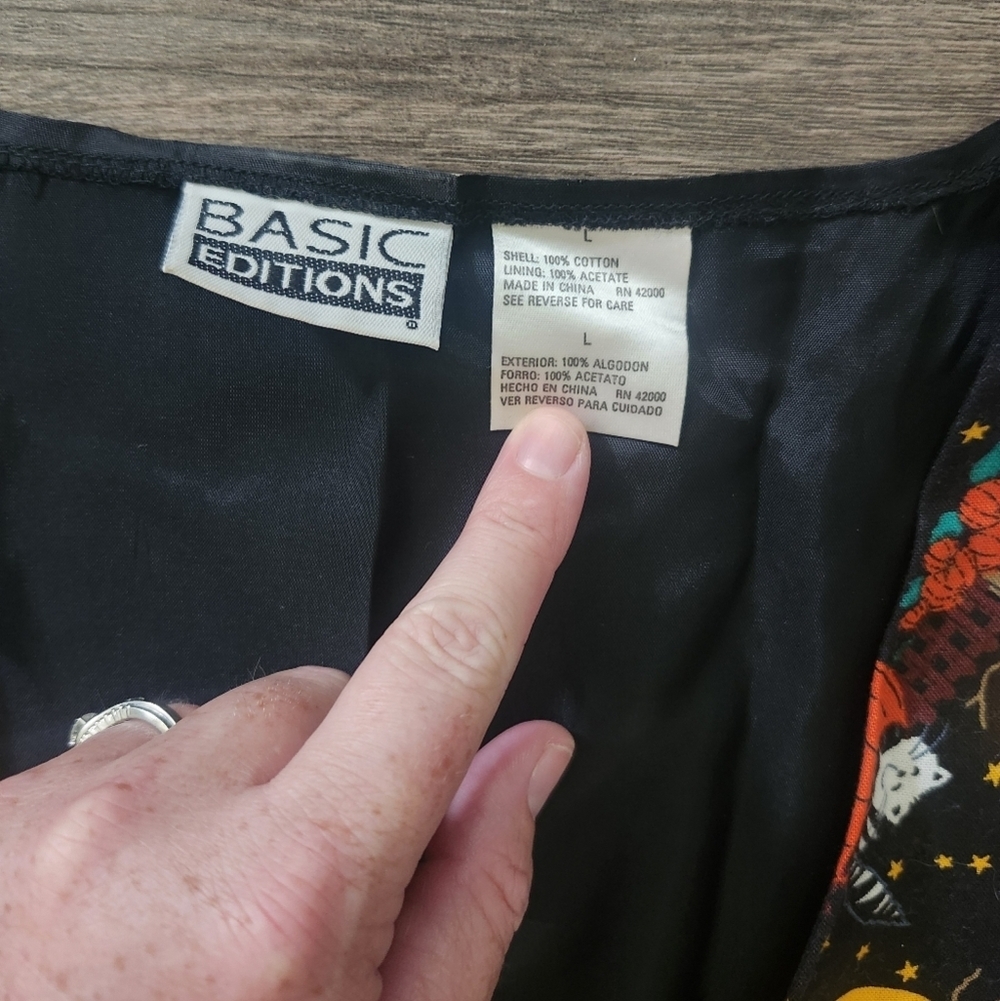 Vintage 90s Basic Editions Black Halloween Cat Vest - Picture 5 of 5